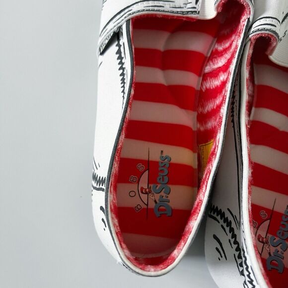 Bobs Skechers Plush Dr. Suess Canvas White Black Memory Foam Shoes Sneakers 10 - Picture 14 of 16